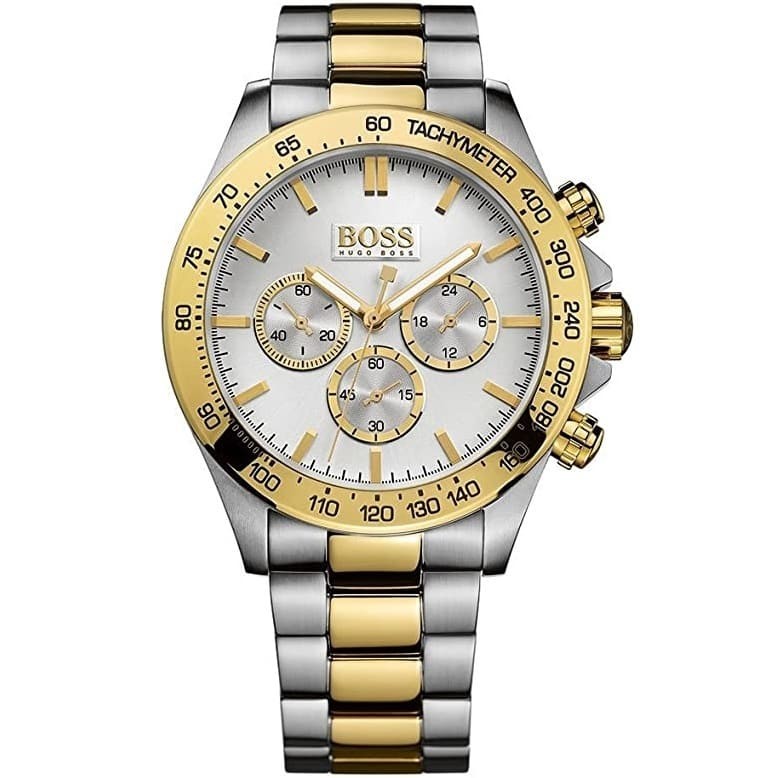 1512960-hugo-boss-watch-men-silver-gold-metal-ikon ساعة هوغو بوس للرجال 1512960 - Image 1