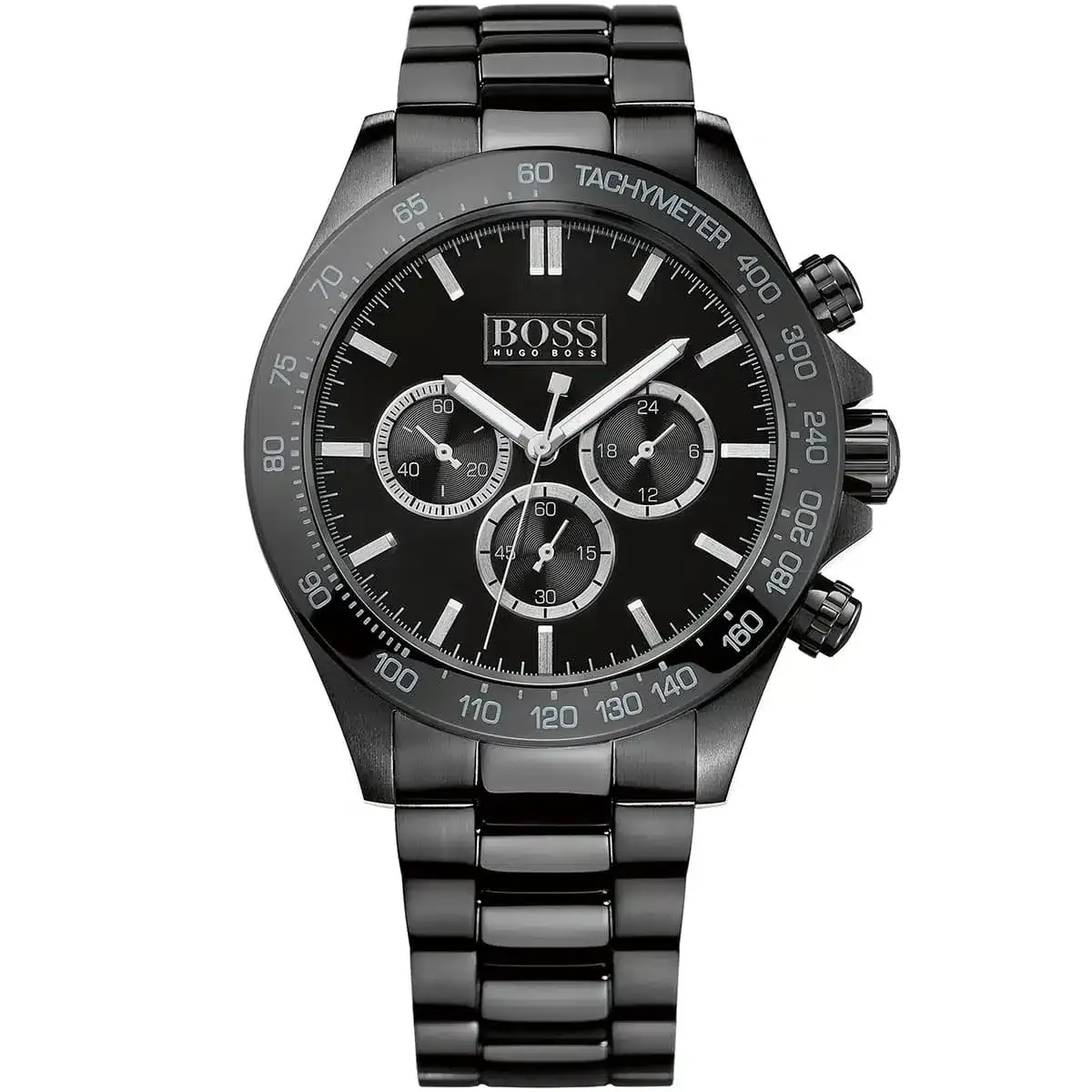 1512961-hugo-boss-watch-men-black-dial-metal-stainless-steel-strap-quartz-battery-analog-chronograph-ikon ساعة هوجو بوس للرجال 1512961 - الصورة 1