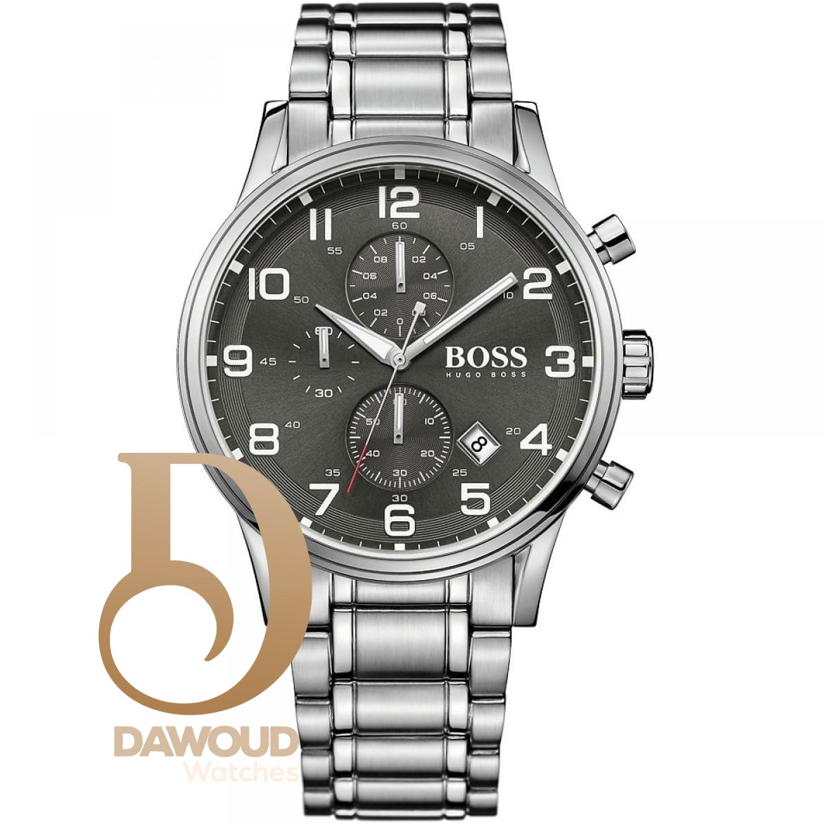 1513181-hugo-boss-watch-men-metal-silver-aeroliner ساعة هوغو بوس للرجال 1513181 - Image 1