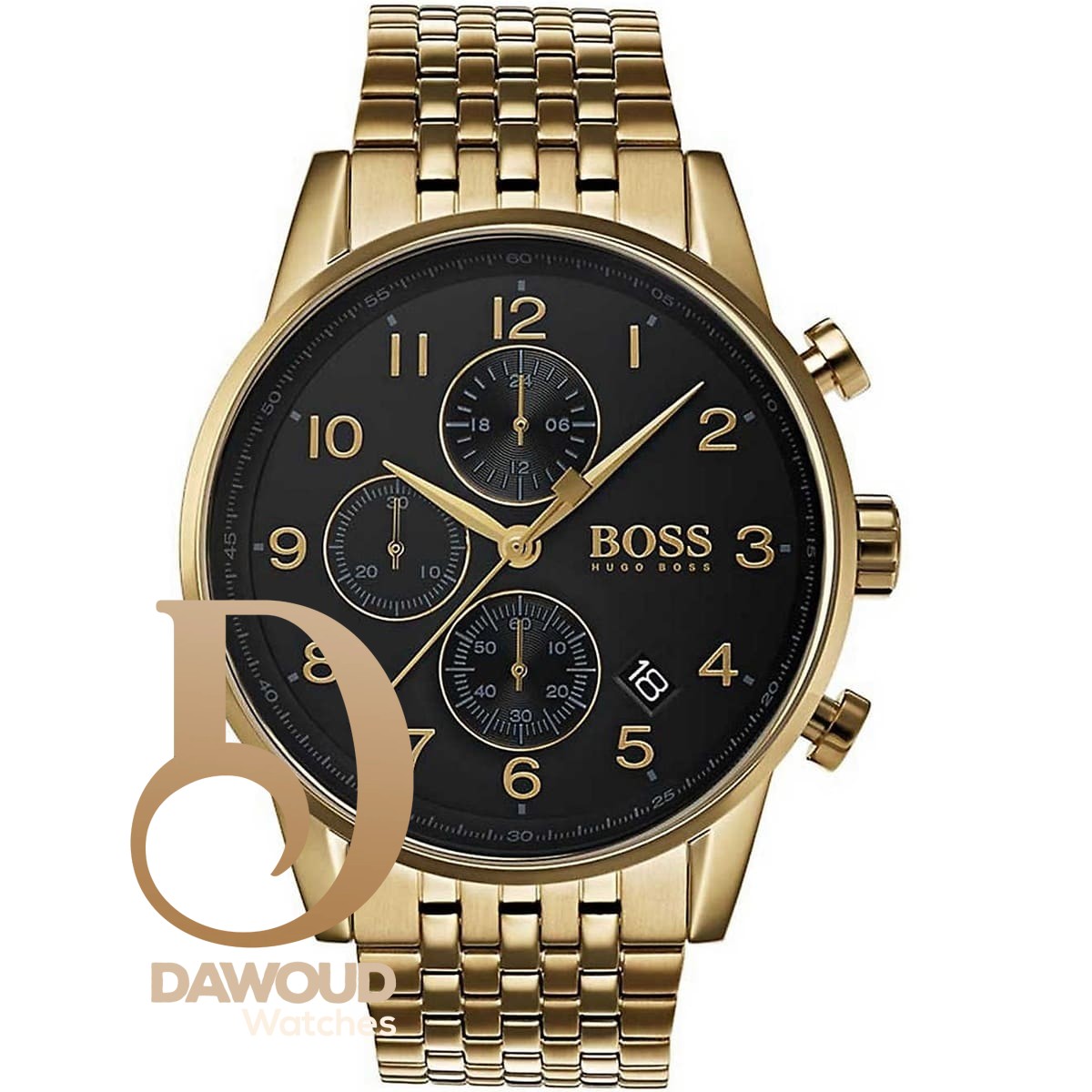 1513531-hugo-boss-watch-men-gold-metal-navigator ساعة هوغو بوس للرجال 1513531 - الصورة 1