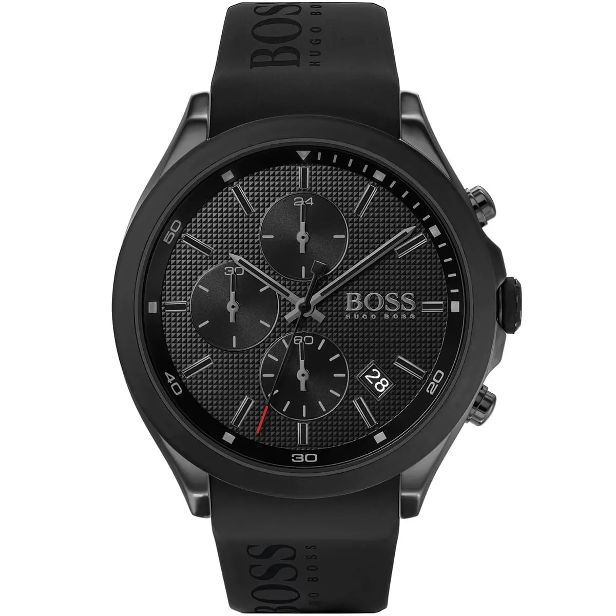 1513720-hugo-boss-watch-men-black-dial-rubber-strap-quartz-battery-analog-chronograph-velocity ساعة هوجو بوس للرجال 1513720 - Image 1