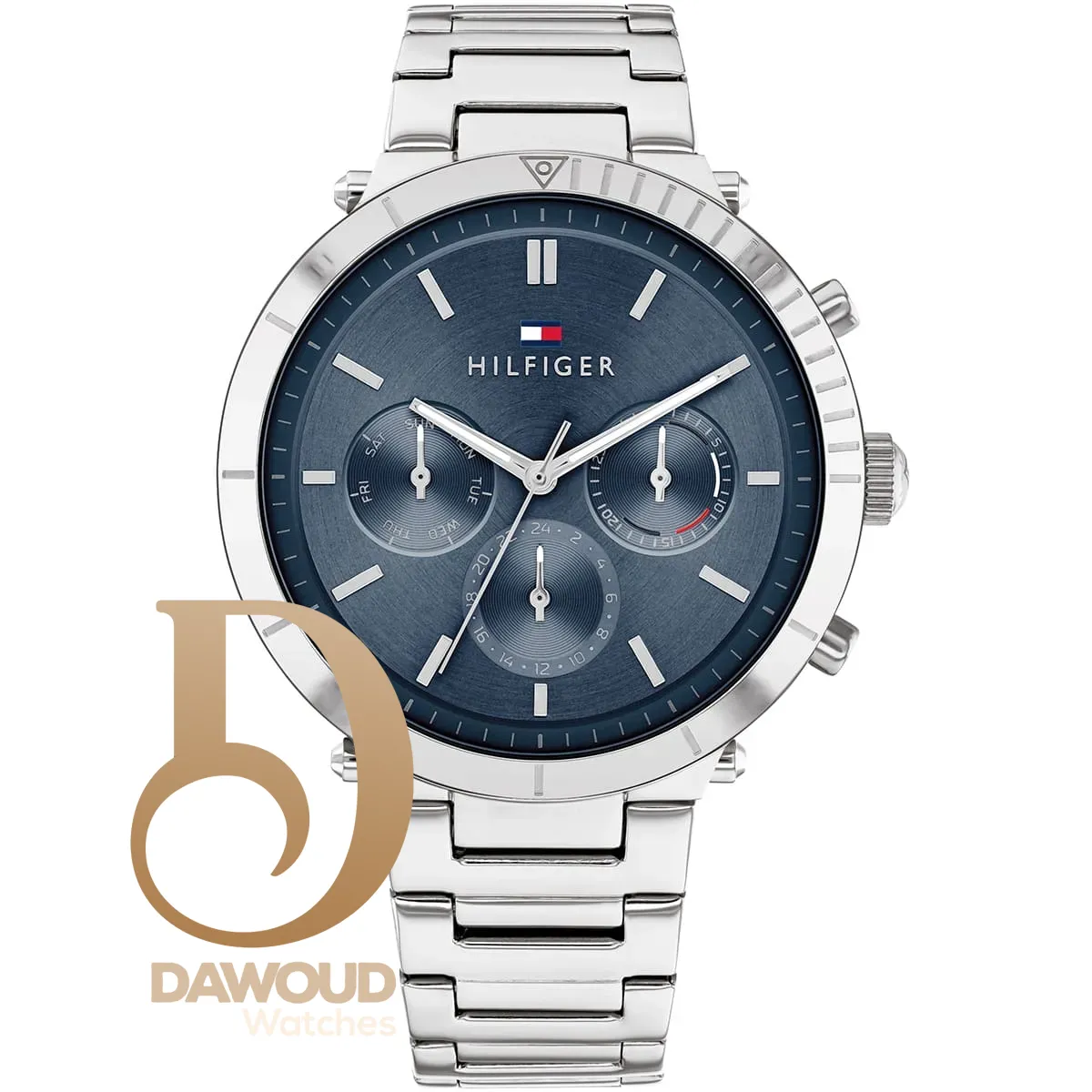 1782349-tommy-hilfiger-watch-women-blue-dial-metal-stainless-steel-silver-strap-quartz-battery-analog-emery ساعة تومي هيلفيغر للنساء 1782349 - الصورة 1