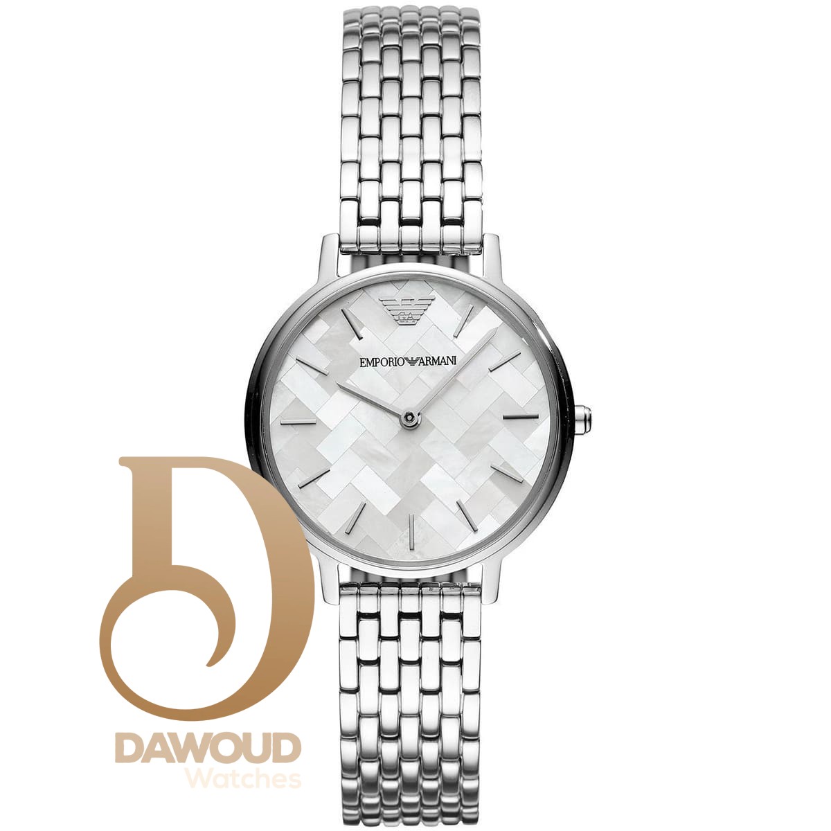 ar11112-emporio-armani-watch-women-silver-metal-stainless-steel-kappa ساعة امبوريو ارماني للسيدات AR11112 - Image 1