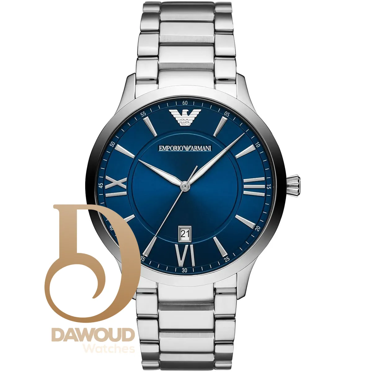 ar11227-emporio-armani-watch-men-blue-dial-stainless-steel-metal-silver-strap-quartz-battery-analog-giovanni ساعة امبوريو ارماني للرجال AR11227 - Image 1
