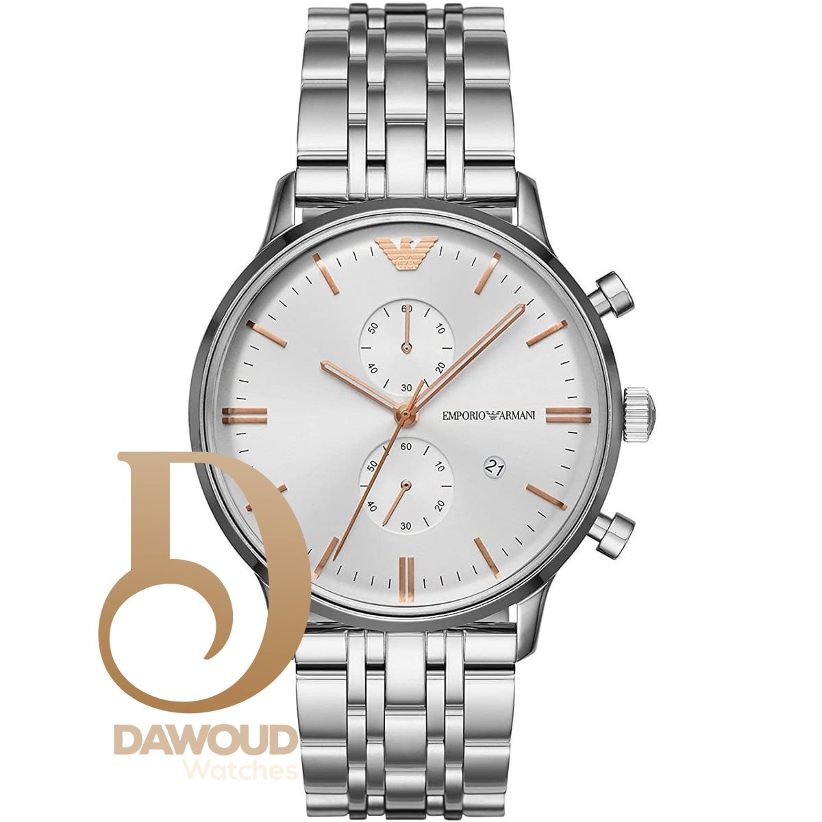 ar1933-emporio-armani-watch-men-silver-metal-stainless-steel-gianni ساعة امبوريو ارماني للرجال AR1933 - Image 1