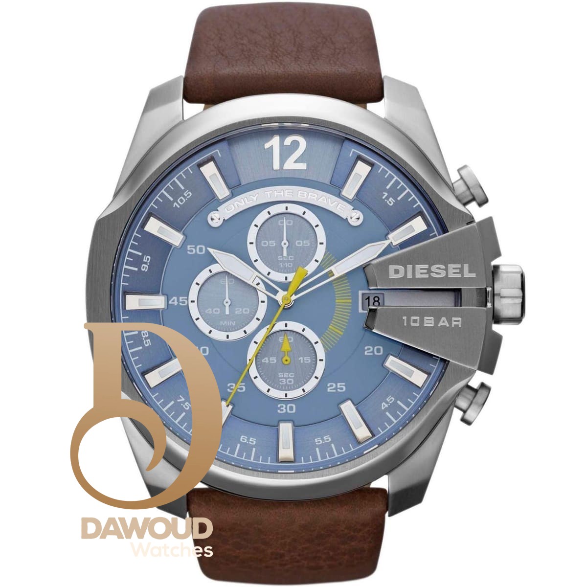 dz4281-diesel-watch-men-brown-leather-mega-chief ساعة ديزل للرجال DZ4281 - الصورة 1