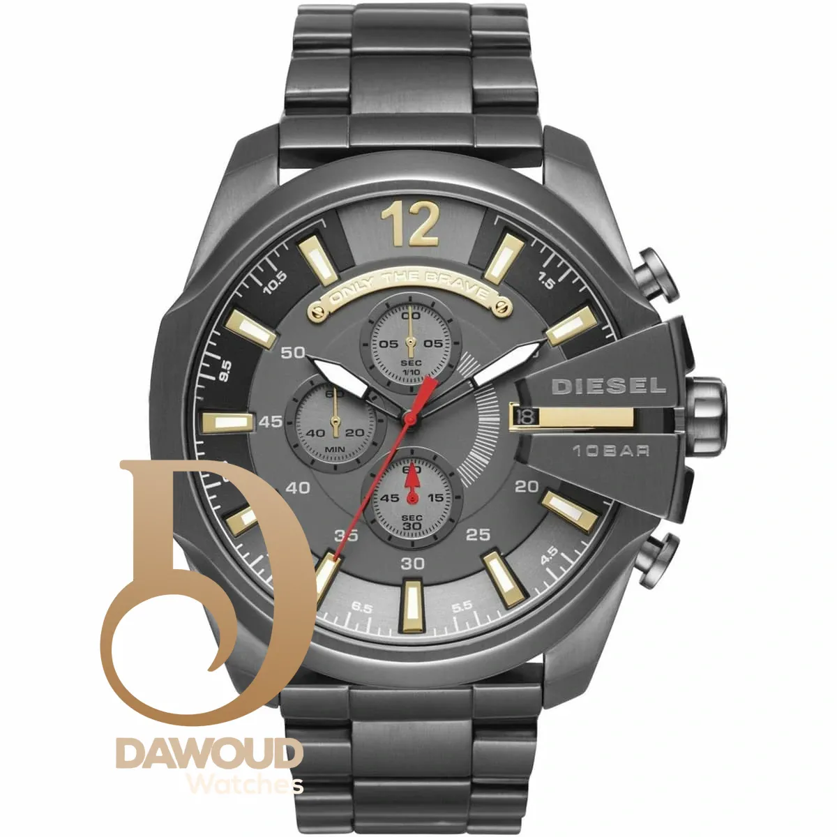 dz4421 diesel watch men gray metal mega chief