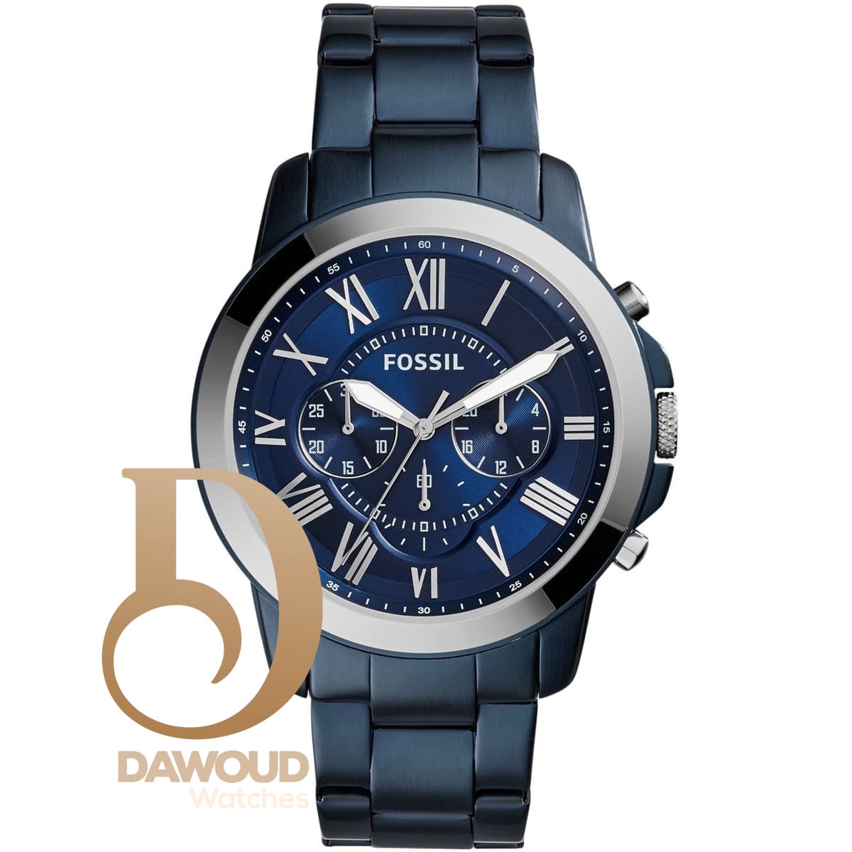 fs5230-fossil-watch-men-blue-metal-grant ساعه فوسيل للرجال FS5230 - الصورة 1