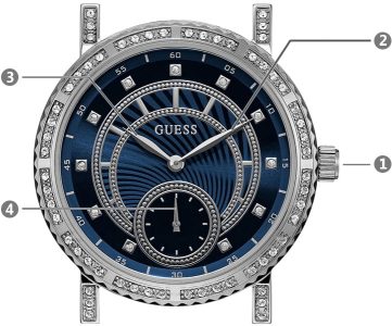 ساعة جيس للنساء W1006L1 1 guess watch W1006L1 manual