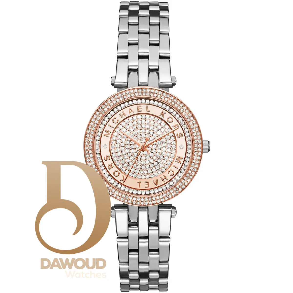 mk3446-michael-kors-watch-women-crystals-silver-dial-metal-stainless-steel-strap-quartz-battery-analog-three-hand-darci-mini ساعة مايكل كورس للنساء MK3446 - الصورة 1