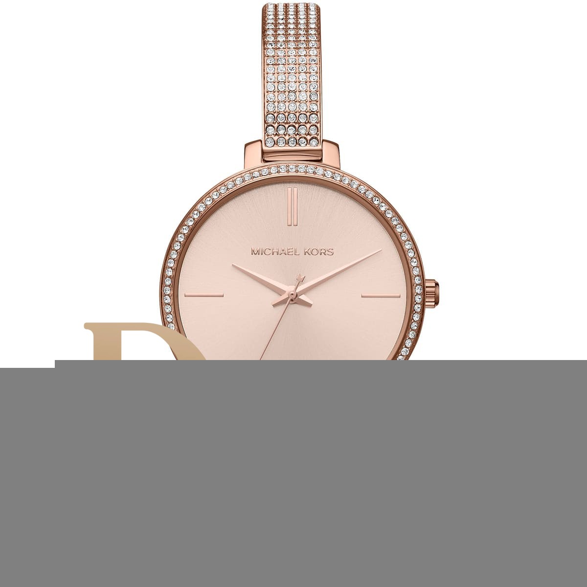 mk3785 michael kors watch women rose gold dial stainless steel metal strap quartz analog three hand diamonds jaryn