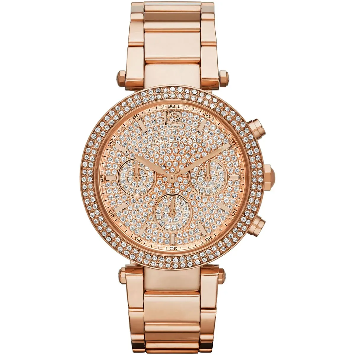 mk5857-michael-kors-watch-women-crystals-rose-gold-dial-metal-stainless-steel-strap-quartz-battery-analog-chronograph-parker ساعة مايكل كورس للنساء MK5857 - الصورة 1