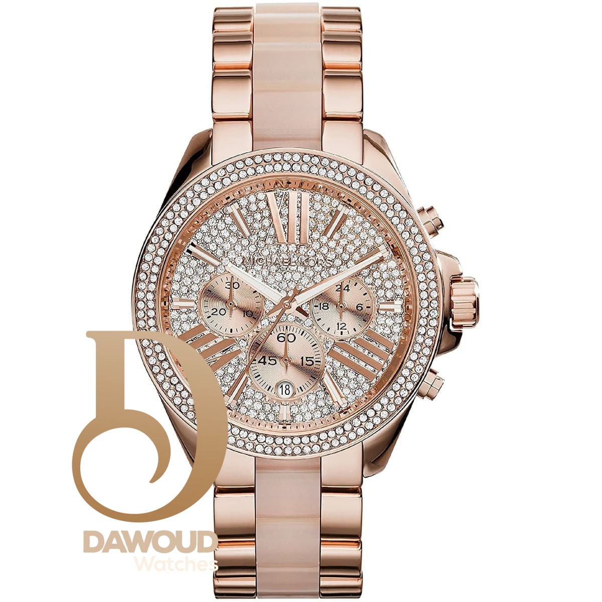 mk6096-michael-kors-watch-women-rose-gold-metal-wren ساعة مايكل كورس للسيدات MK6096 - الصورة 1