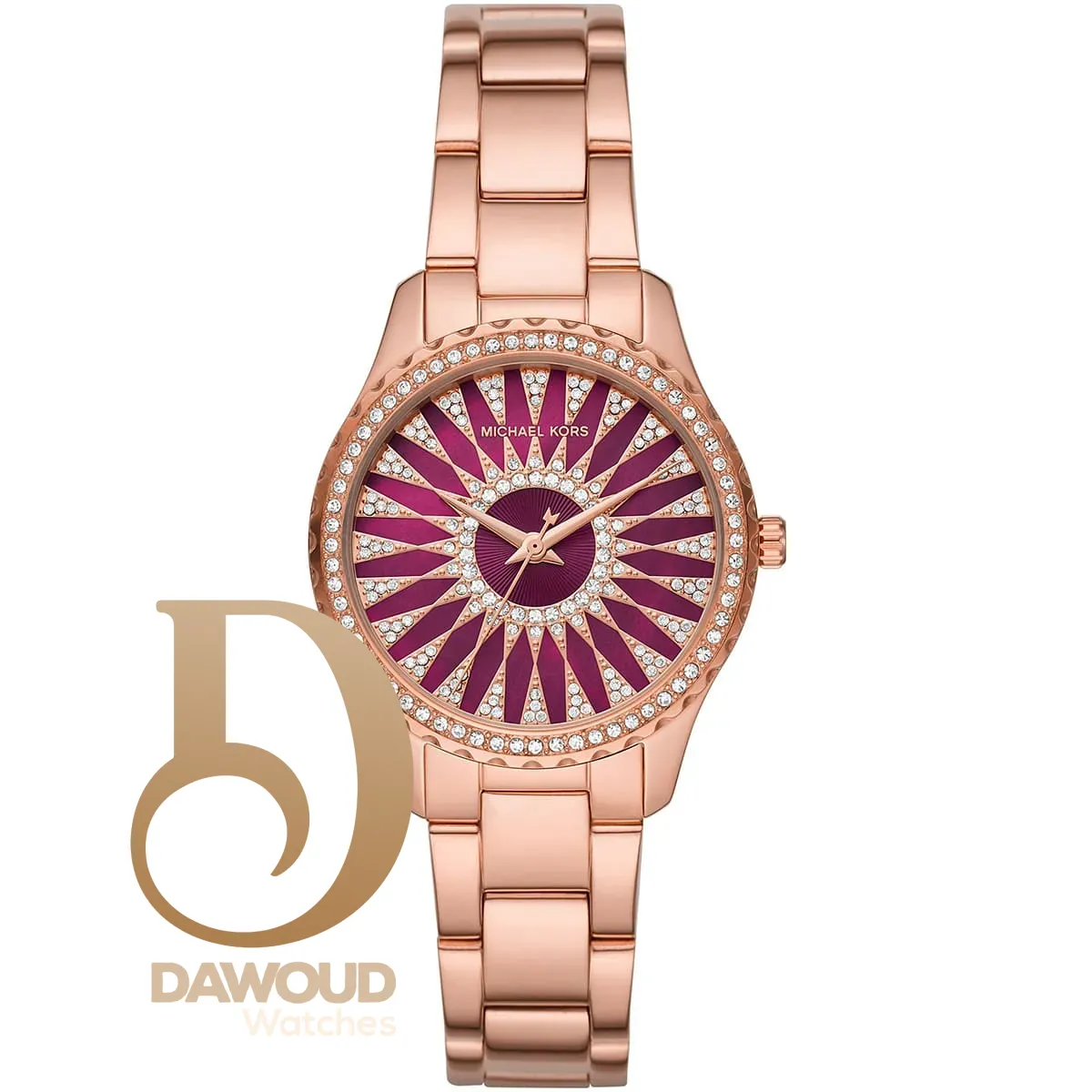 mk6893-michael-kors-watch-women-crystals-pink-dial-metal-stainless-steel-rose-gold-strap-quartz-battery-analog-three-hand-layton ساعة مايكل كورس للنساء MK6893 - Image 1