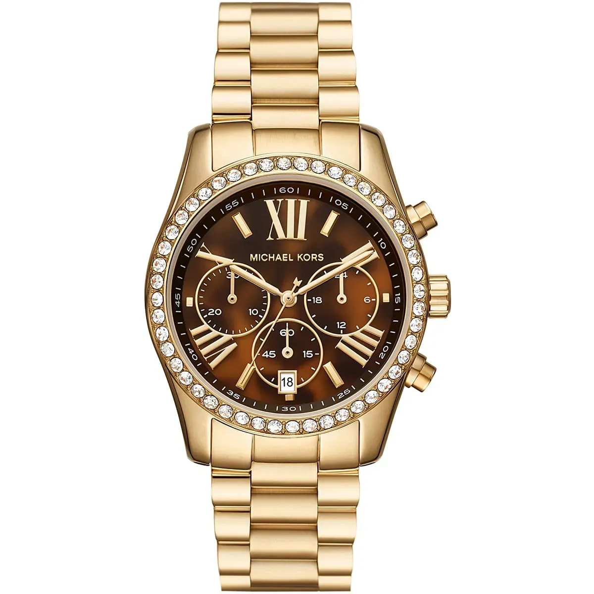 mk7276-michael-kors-watch-women-crystals-brown-dial-metal-stainless-steel-gold-strap-quartz-battery-analog-chronograph-lexington ساعة مايكل كورس للنساء MK7276 - الصورة 1