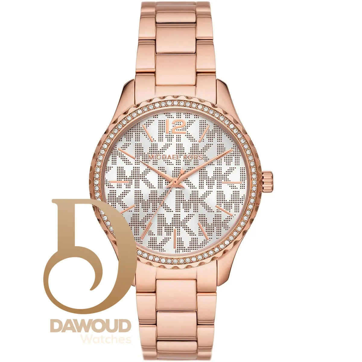 mk7297-michael-kors-watch-women-mk-logo-white-dial-metal-stainless-steel-rose-gold-strap-quartz-battery-analog-three-hand-layton ساعة مايكل كورس للنساء MK7297 - الصورة 1