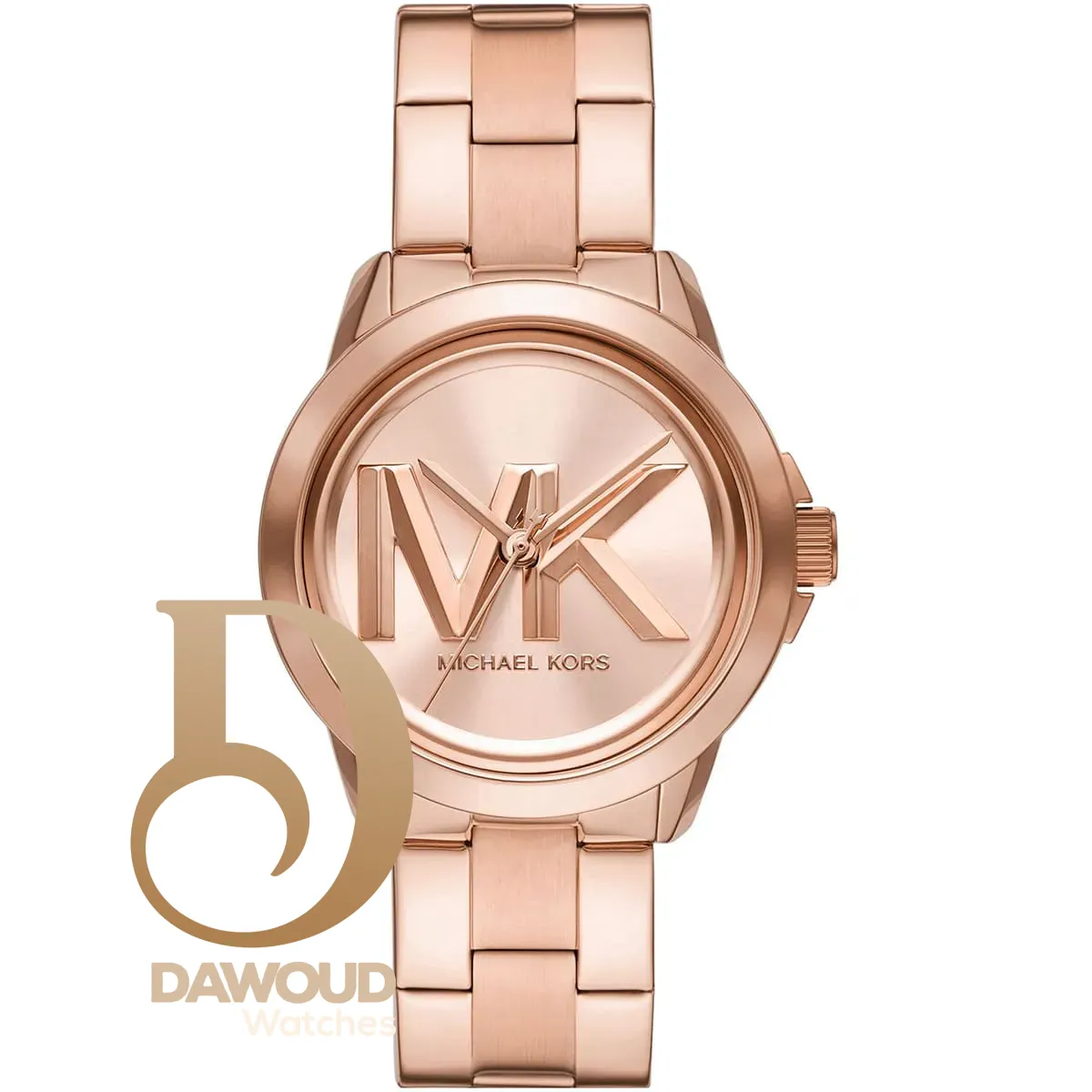 mk7318-michael-kors-watch-women-mk-logo-rose-gold-dial-metal-stainless-steel-strap-quartz-battery-analog-three-hand-brynn ساعة مايكل كورس للنساء MK7318 - Image 1