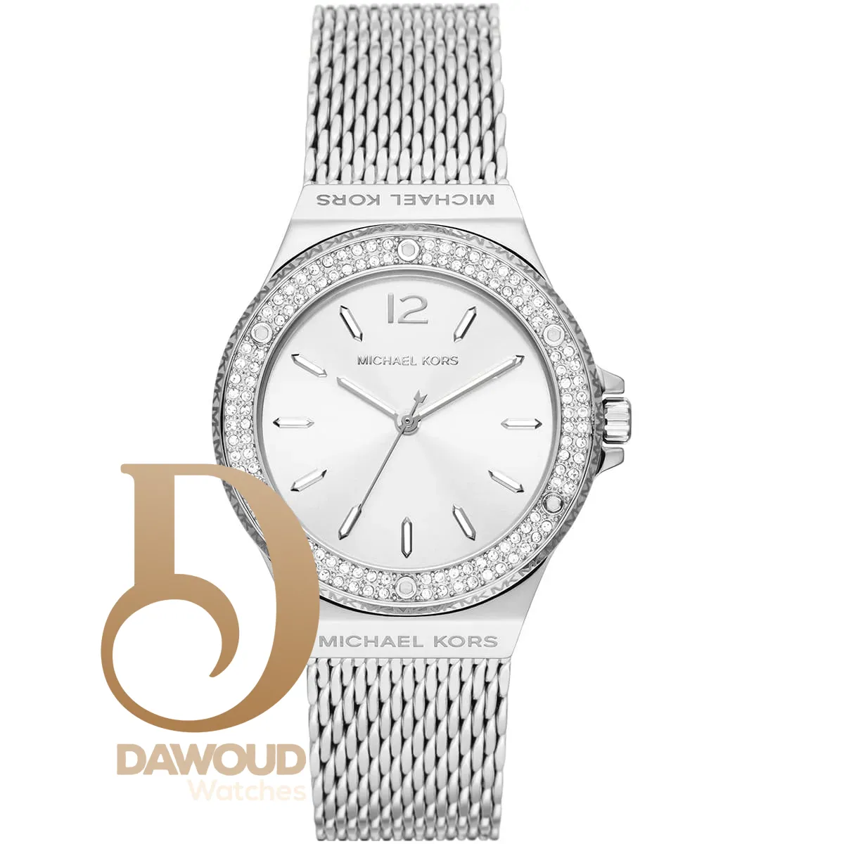 mk7337-michael-kors-watch-women-crystals-white-dial-metal-stainless-steel-silver-strap-quartz-battery-analog-three-hand-lennox ساعة مايكل كورس للنساء MK7337 - الصورة 1