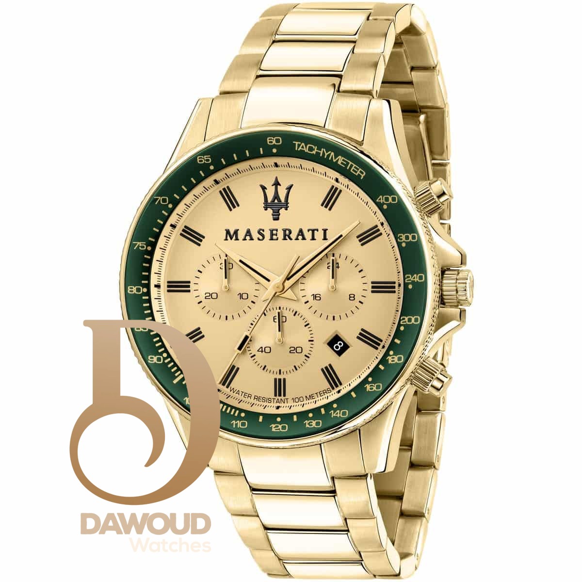 r8873640005-maserati-watch-men-black-dial-metal-stainless-steel-silver-strap-quartz-battery-analog-chronograph-tachymeter-water-resistant-100-meters-sfida ساعة مازيراتي للرجال R8873640005 - الصورة 1
