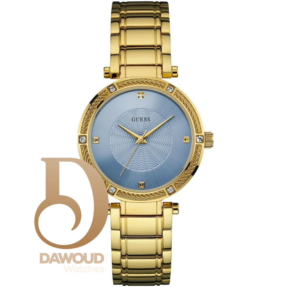 w0695l2-guess-watch-women-gold-metal-park-avenue ساعة جيس للنساء W0695L2 - Image 1