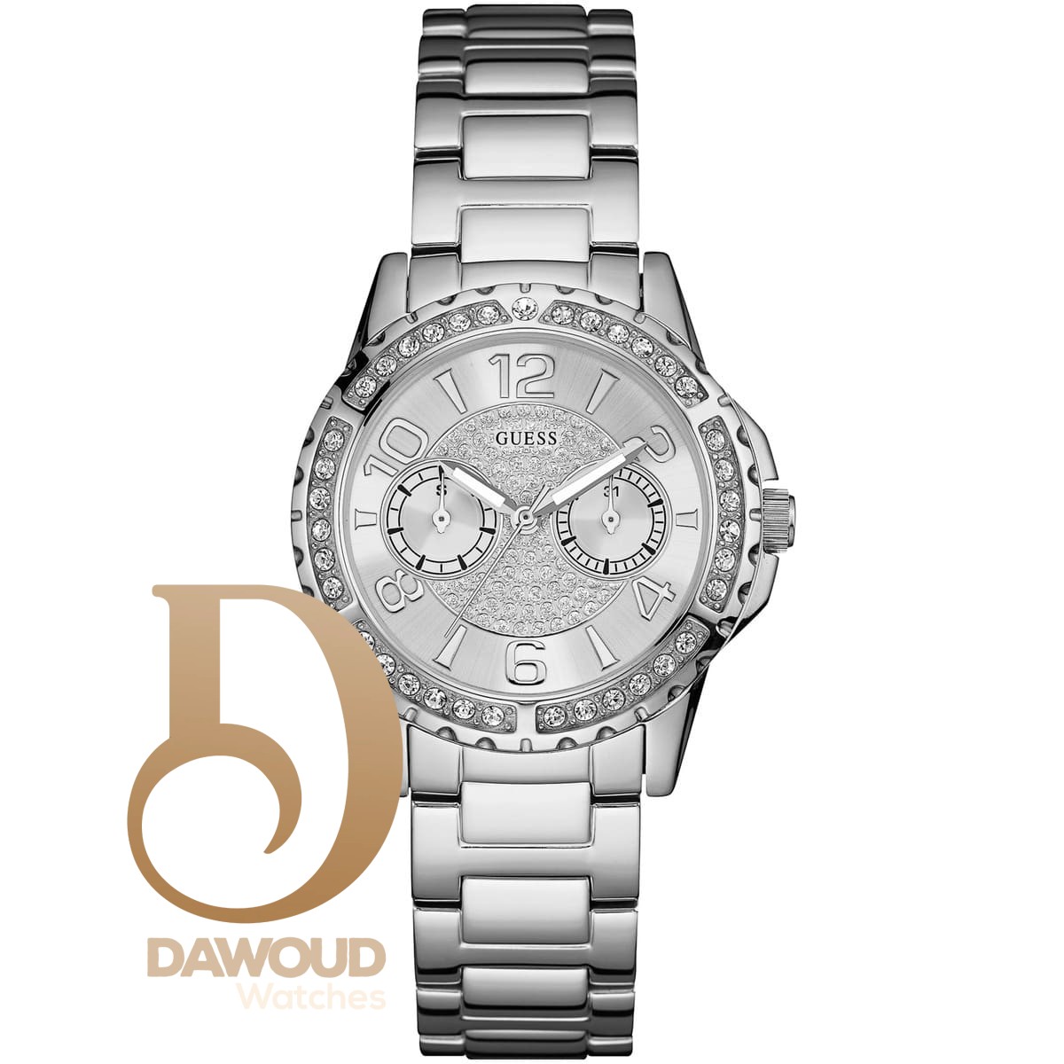 w0705l1-guess-watch-women-silver-metal-sassy ساعة جيس للنساء W0705L1 - Image 1