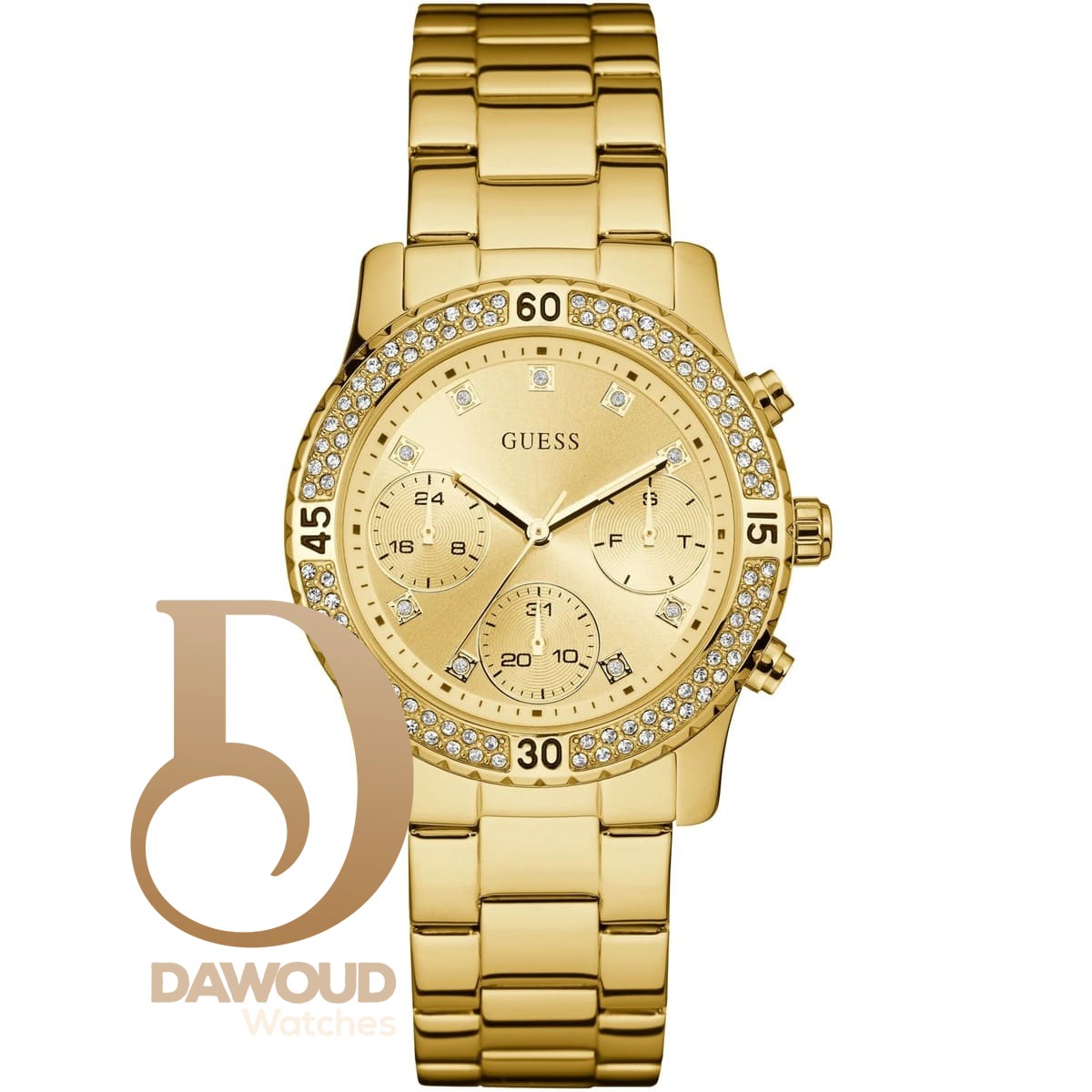 w0851l2-guess-watch-women-gold-metal-confetti ساعة جيس للنساء W0851L2 - Image 1