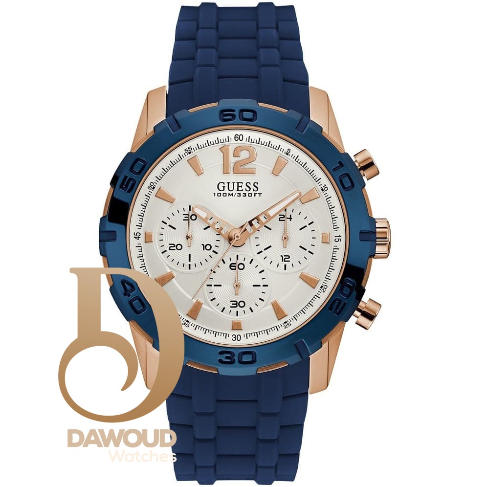 w0864g5-guess-watch-men-blue-rubber-caliber ساعة جيس للرجال W0864G5 - الصورة 1