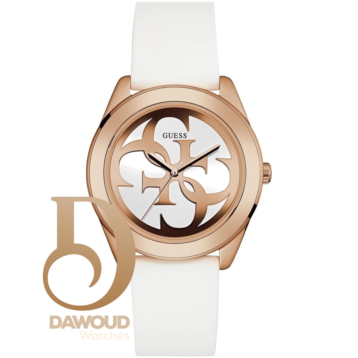 w0911l5-guess-watch-women-white-rubber-g-twist ساعة جيس للنساء W0911L5 - Image 1