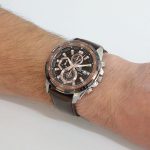 ⁦ساعة بنى كاسيو اديفيس رجالية جلد كرونوغراف⁩ - الصورة ⁦4⁩