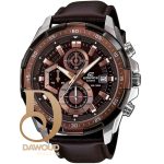 ساعة بنى كاسيو اديفيس رجالية جلد كرونوغراف