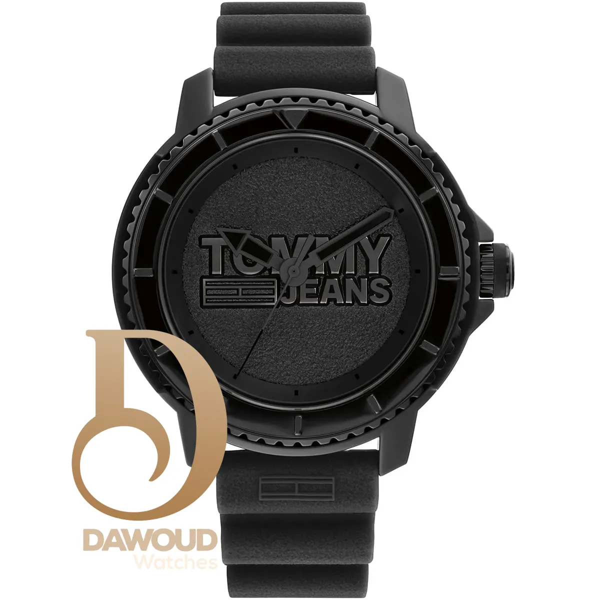 1792001-tommy-hilfiger-watch-jeans-men-black-dial-rubber-strap-quartz-battery-analog-three-hand-tokyo ساعة تومي هيلفيغر للرجال 1792001 - الصورة 1