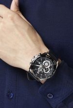 ساعة كاسيو اديفيس رجالية اسود جلد كرونوغراف - Image 5