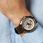 ساعة كاسيو اديفيس رجالية جلد بنى كرونوغراف - Image 4