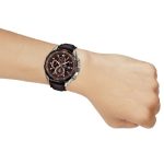 ⁦ساعة بنى كاسيو اديفيس رجالية جلد كرونوغراف⁩ - الصورة ⁦5⁩