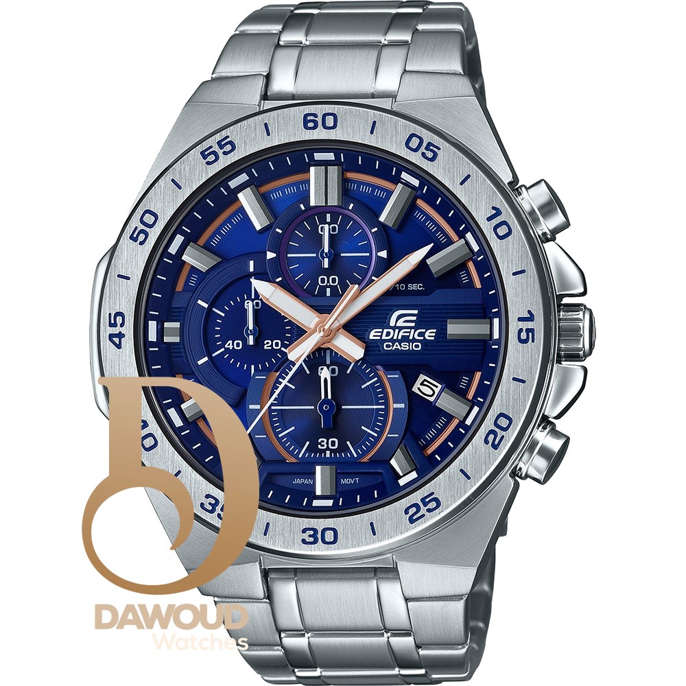 casio-edifice-efr-564d-2av-efr-564d-2av-9704004 ساعة كاسيو اديفيس رجالية معدن فضى كرونوغراف - Image 1