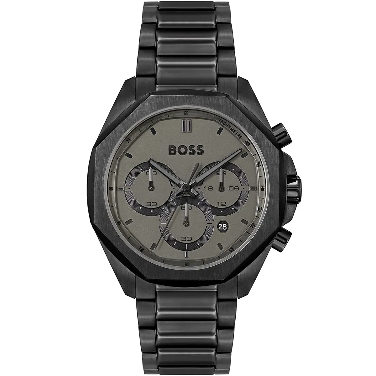 1514016 hugo boss watch men black dial metal stainless strap quartz battery analog chronograph cloud