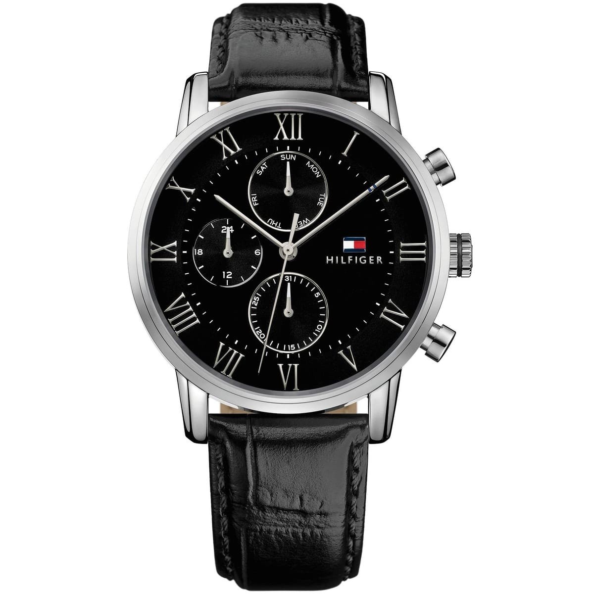 1791401-tommy-hilfiger-watch-men-black-leather-kane ساعة تومي هيلفيغر للرجال 1791401 - Image 1