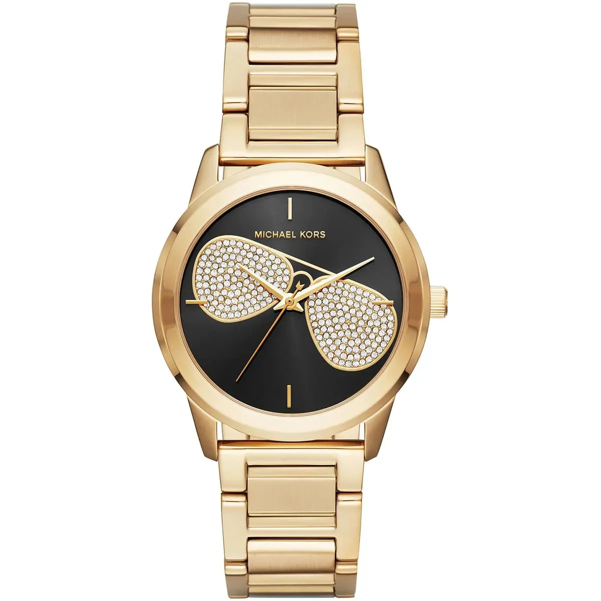 mk3647-michael-kors-watch-women-crystals-black-dial-metal-stainless-steel-gold-strap-quartz-battery-analog-three-hand-hartman ساعة مايكل كورس للسيدات MK3647 - الصورة 1