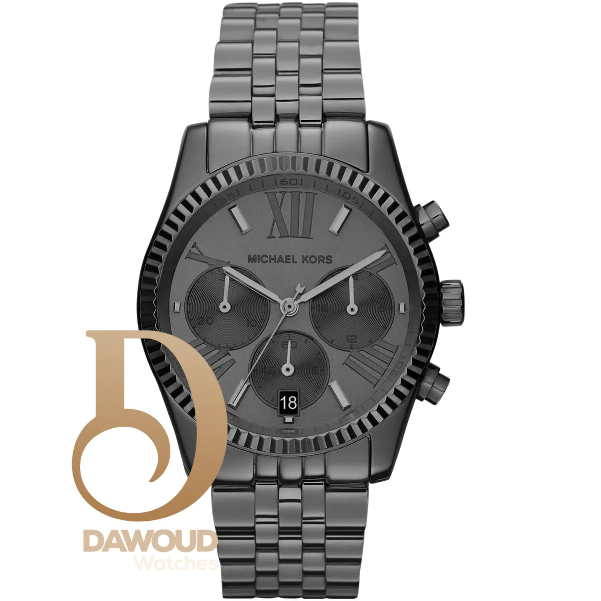 mk5709-michael-kors-watch-women-gray-dial-metal-stainless-steel-grey-strap-quartz-battery-analog-chronograph-lexington ساعة مايكل كورس للسيدات MK5709 - Image 1