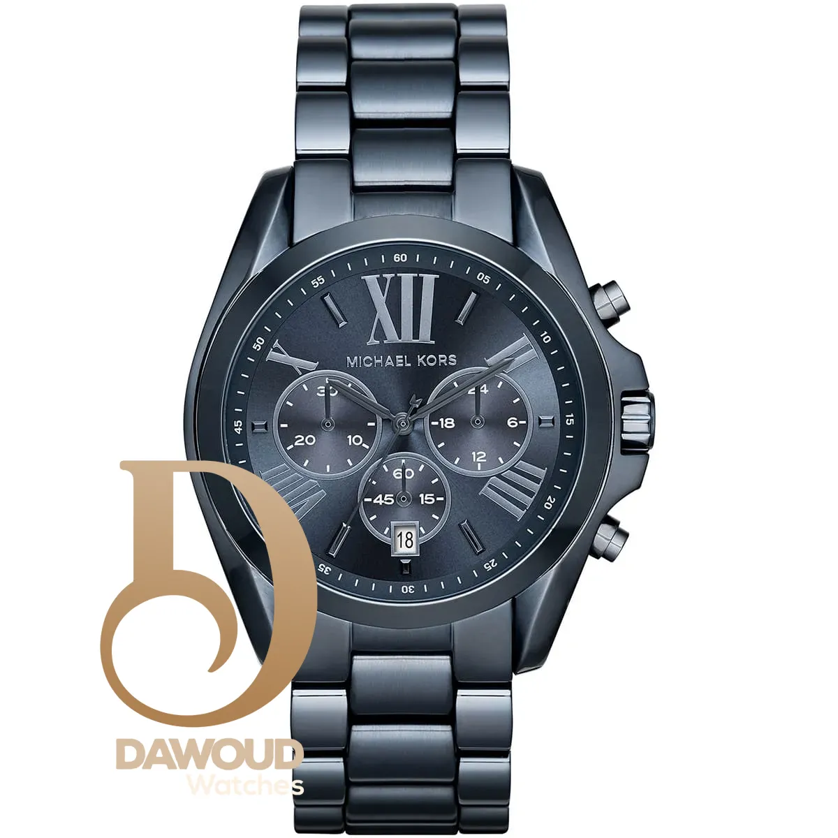 mk6248-michael-kors-watch-women-blue-dial-metal-stainless-steel-strap-quartz-battery-analog-chronograph-bradshaw ساعة مايكل كورس للسيدات MK6248 - الصورة 1