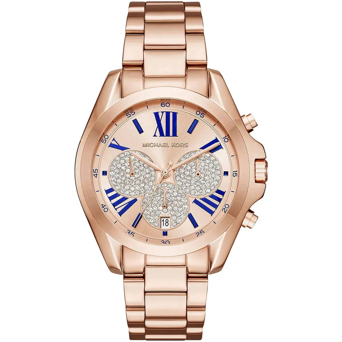mk6321-michael-kors-watch-women-crystals-rose-gold-dial-metal-stainless-steel-strap-quartz-battery-analog-chronograph-bradshaw ساعة مايكل كورس للسيدات MK6321 - Image 1