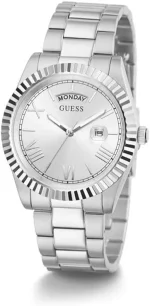 GUESS Watch for Men, Japanese Quartz Movement, Analog Display, Silver Stainless Steel Strap-GW0265G6 - Image 2