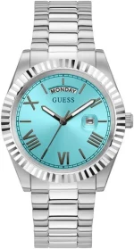 GUESS Gents Silver Tone Stainless Steel Bracelet Watch (Model: GW0265G11), Silver, Classic