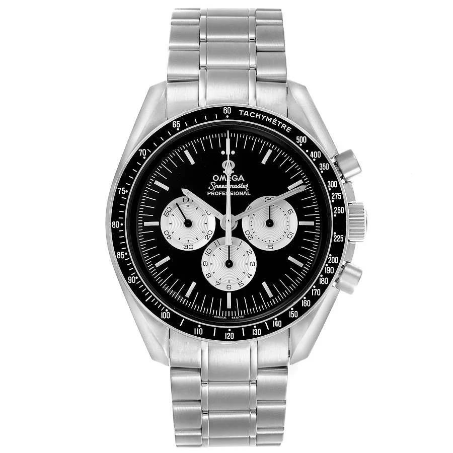 5ee9c618-5657-4ce9-87e6-80a1788e1f04 ساعه من007 OMEGA تعمل بعدادات بلون اسود وسير فضي من الستانليس ستيل - Image 1