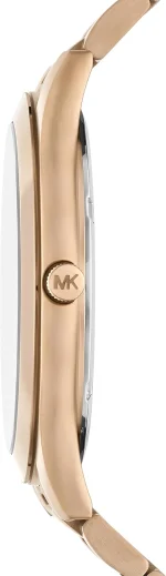 ⁦Michael Kors MK9122 - Slim Runway Three-Hand Beige Gold-Tone Stainless Steel Watch⁩ - الصورة ⁦2⁩