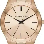 Michael Kors MK9122 - Slim Runway Three-Hand Beige Gold-Tone Stainless Steel Watch