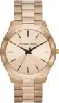 Michael Kors MK9122 - Slim Runway Three-Hand Beige Gold-Tone Stainless Steel Watch