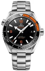 ساعه من OMEGA بلون مينا اسود وسير فضي من الستانليس ستيل