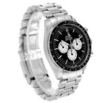 ساعه من007 OMEGA تعمل بعدادات بلون اسود وسير فضي من الستانليس ستيل - Image 4