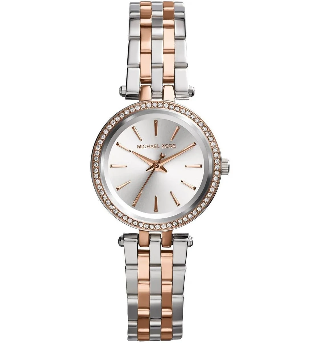 mk3298-michael-kors-watch-women-silver-rose-gold-metal-petite-darci ساعة مايكل كورس للنساء MK3298 - Image 1